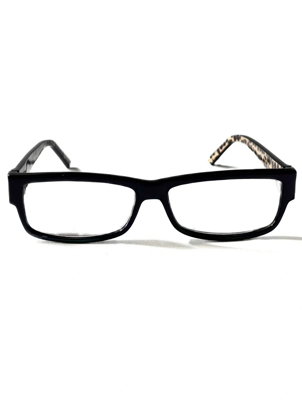 Retro Petite Fit Reading Glasses Skinny Rectangular Unisex Animal Leopard Mens